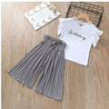 summer new arrivals: girls' letter print flutter sleeve top & wide-leg pants two-piece set (sizes 4-14y)