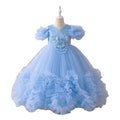 Girls' dresses flower girl wedding dresses tutu skirts girls' flower girl wedding dresses evening gowns runway fashion trendy cross-border ready stock
