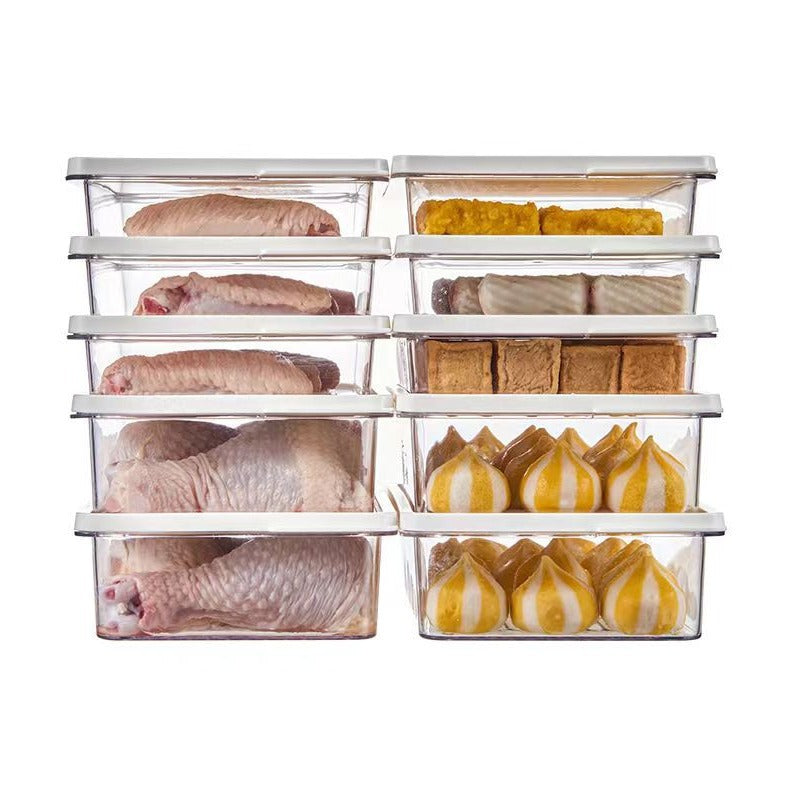 Simple European style household kitchen, fresh-keeping vegetables and fruits, refrigerator storage box, plastic box, light luxury design, food grade