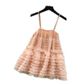 Sweet princess style mesh suspender cake skirt women's summer multi-layer ruffles vest suspender super fairy blue