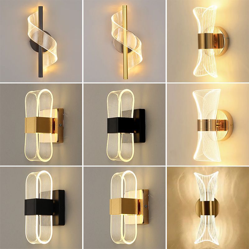 minimalist modern bedside lamp creative bedroom living room nordic led ultra-bright aisle background wall light