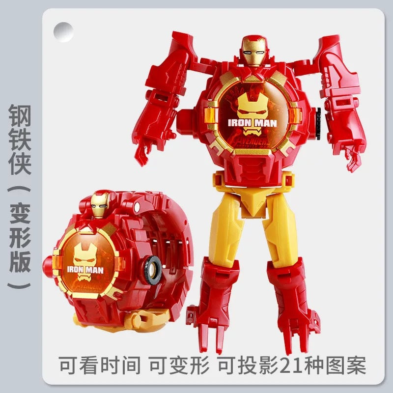 Kids' electronic watch projector transforming toy watch - creative gift for elementary school students - robot educational luminous watch