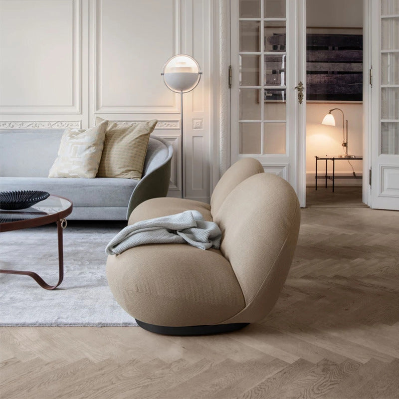 Influencer-approved "white fatty" leisure chair - lazy lounge sofa, fabric sofa, lambswool single chair, custom furniture