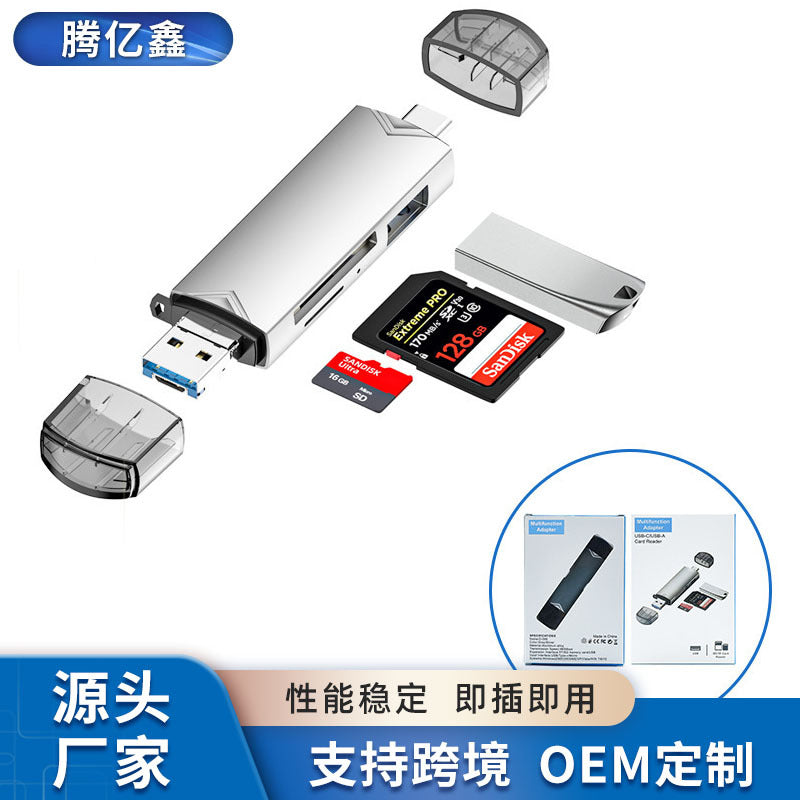 Memory card typec3.0 high-speed otg card reader aluminum alloy mobile phone memory card computer sdtfu disk tf card
