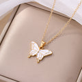 European and american cross-border e-commerce jewelry fashion enamel alloy pendant personalized enamel butterfly necklace autumn new jewelry