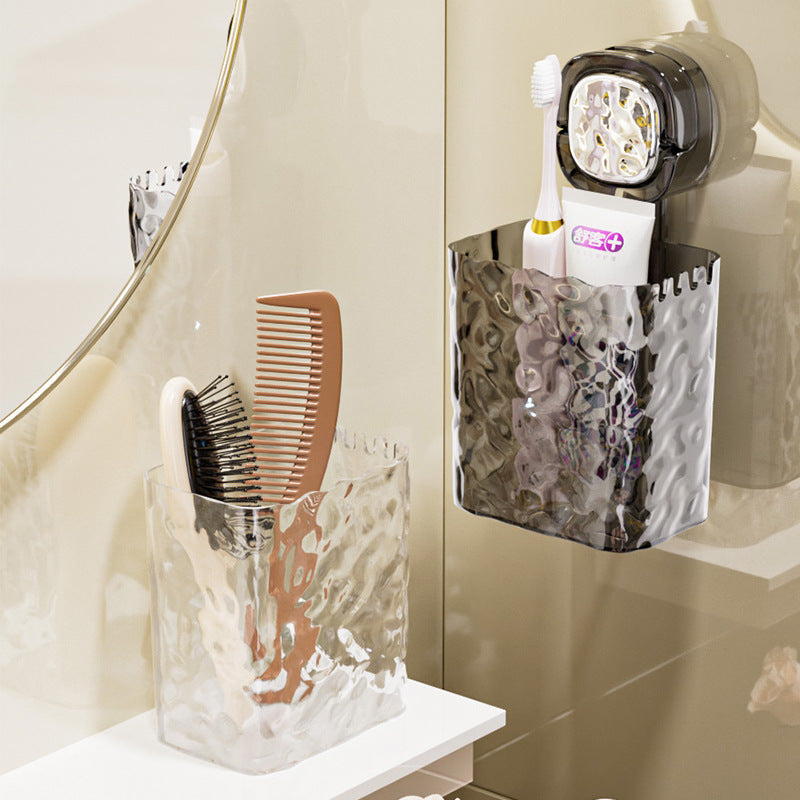 Comb storage rack wall-mounted punch-free bathroom bathroom sink wall toothpaste toothbrush razor storage tube