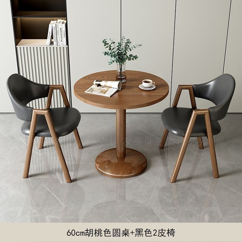 Minimalist modern negotiation table and chair set - perfect for bubble tea shops, coffee shops, dining tables, balcony round tables, casual small spaces, and reception areas