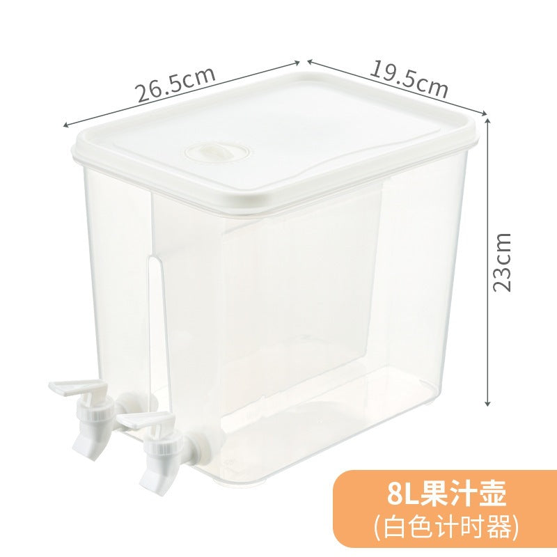 Large-capacity cold water bottle summer cold drink fruit tea iced water bucket large-capacity faucet for home transparent bottle