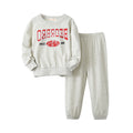 Girls' fall outfit: new letter embroidered sports sweatshirt and trendy sweatpants two-piece set for toddlers and young children - cross-border children's clothing