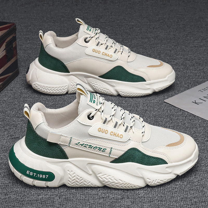 Men's shoes 2025 new arrival: popular winter mesh breathable men's athletic casual chunky platform sneakers - high-top dad shoes