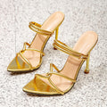 summernew arrivalfashion style one-piece high-heeled women's sexyaccessible luxuryplus size stiletto square toe sandals