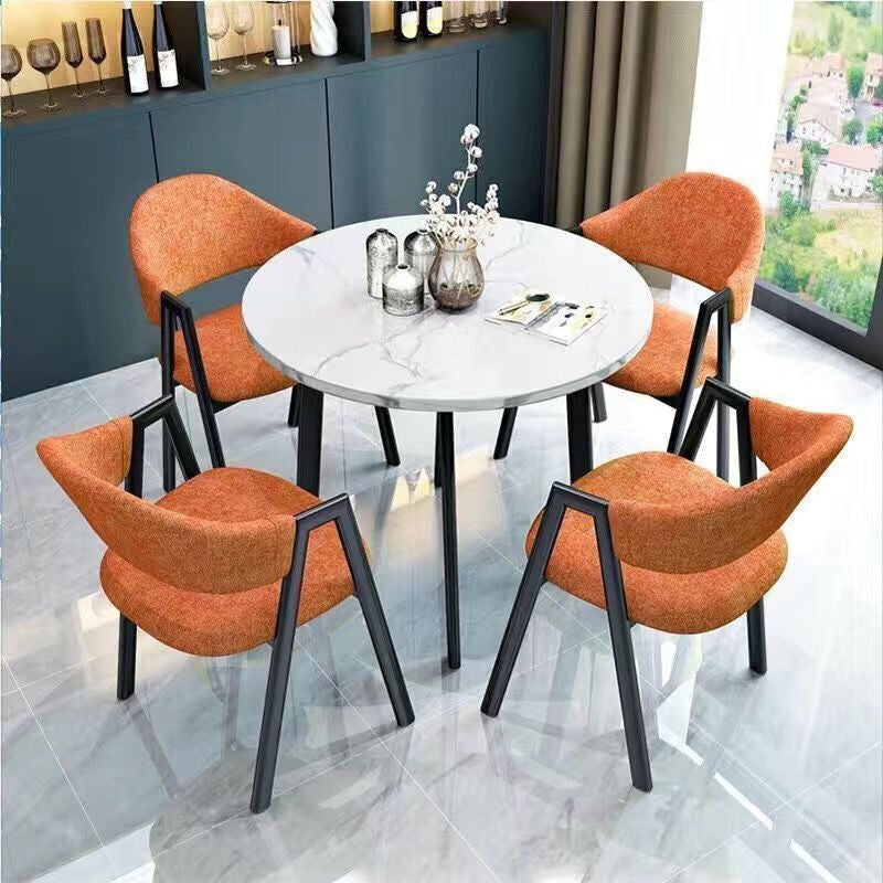 A brief discussion on table and chair combination coffee shop milk tea shop round table office casual small apartment dining table scandinavianfor home