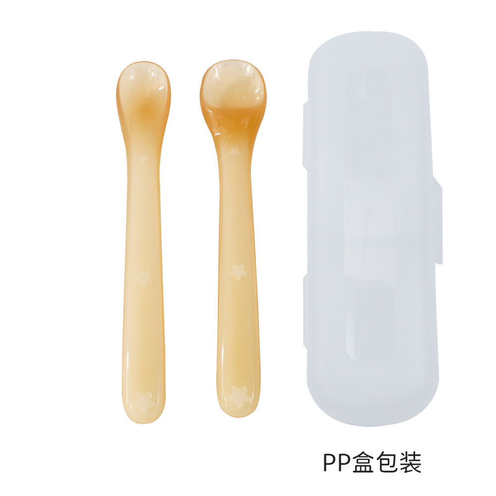 Baby spoon newborn food feeding spoon 6+ months baby spoon silicone soft spoon short handle - direct from the factory