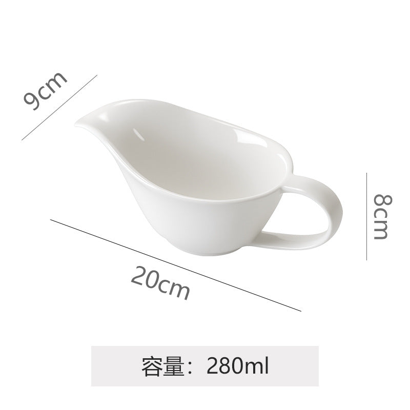 Simple retro practical ceramic sauce cup with handle - ideal for hotels, restaurants, western cuisine, creative steak sauces, and cooking sauces