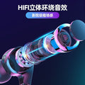 Low-latency gaming headset - wireless bluetooth neckband sports earphones - semi-in-ear, neck-hanging, running, illuminated headphones