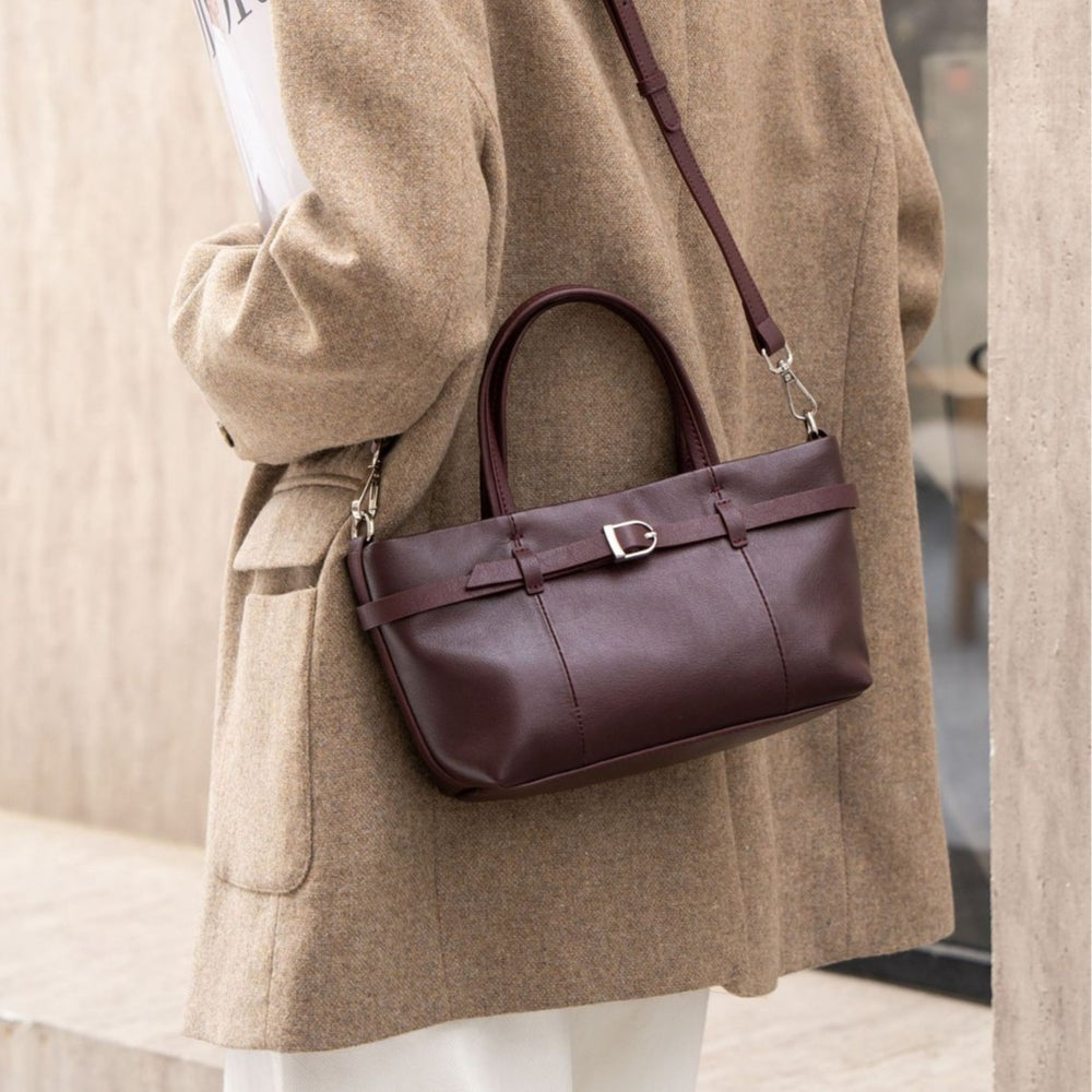 Cowhide bag for women 2024fall and winternew arrivalretrowork clothing one-shoulder cross-body women's bag vegetable basket bag genuine leather satchel bag