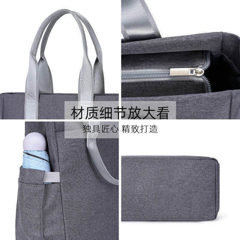 Satchel briefcase college training bag large capacity oxford cloth waterproof information bag travel office document bag personalized