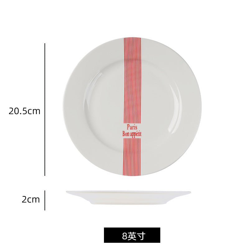 Scandinavianins creative popular style stylish ceramic western food plate artistic casual style 8inch bone china plate dish plate