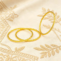 Vintage twisted rope gold-plated bangle - southeast asian & middle eastern wedding style, fine gold bracelet - live stream source, wholesale from manufacturer