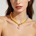 dopamine natural stone beaded necklace niche stylefashion fresh gradient ins heart pendant clavicle chain for women