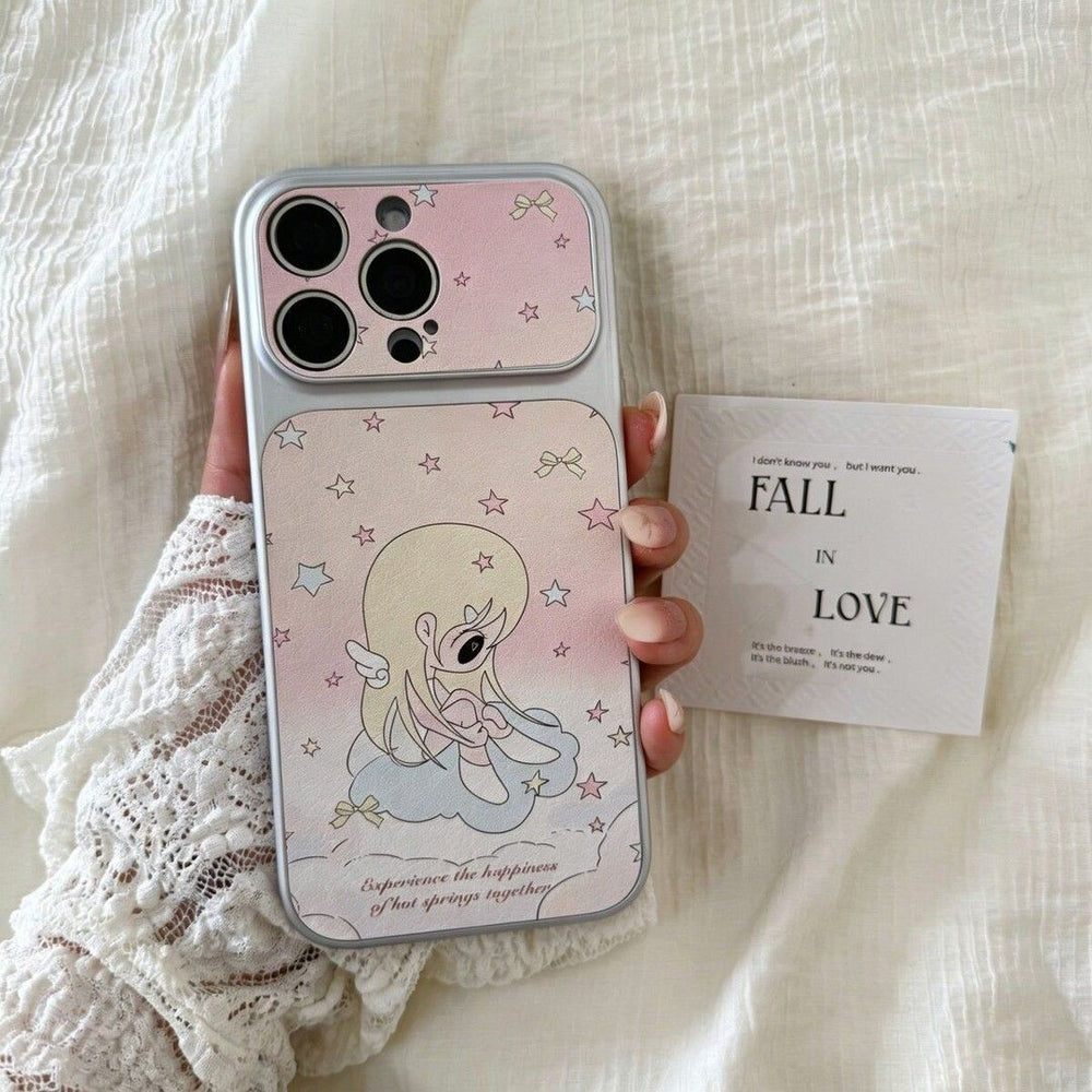 Star blonde girl smart compatible apple iphone 17 case, drop-proof full coverage iphone 16 sticker style soft case