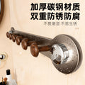 Behind-the-door suction cup hanger, bedroom suction cup hook, high-end retro wood grain strong double suction cup door organizer