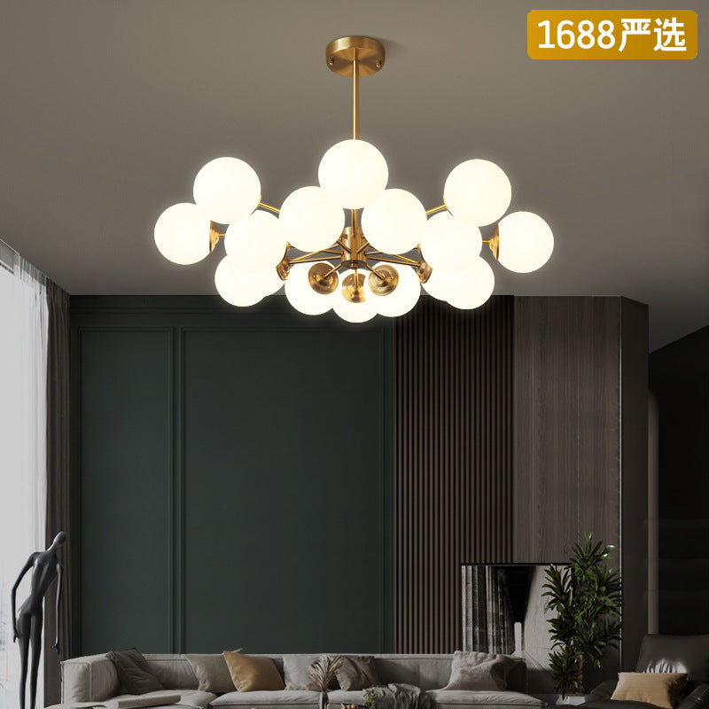 [Strict selection] All-copper Nordic molecular lamp magic bean hanging living room lamp designer creative personality post-modern lamps