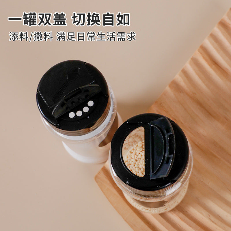 bestseller: multi-functional seasoning bottle with various capacities, butterfly lid for dry powder sprinkling, and dual-dispensing spout design. made of plastic