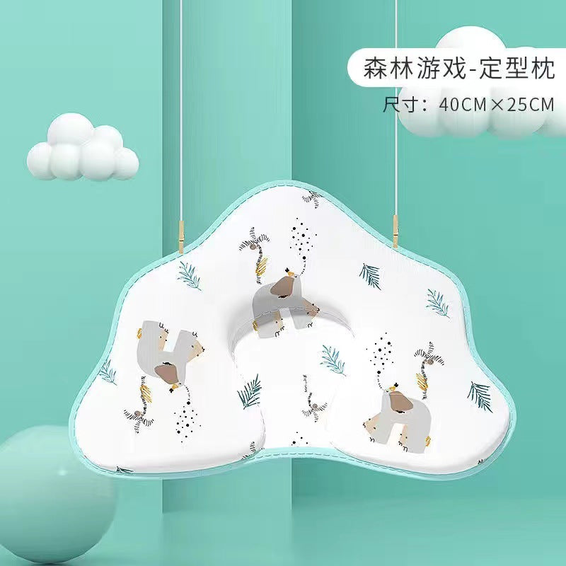 Newborn cloud pillow - breathable summer pillow with sweat-absorbing ice silk cover
