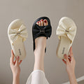 Trendy bowknot slides for women - new outdoor style, super popular, one-strap, non-slip, chunky sole, high-end sandals
