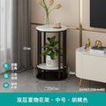Italian light luxury slate pattern solid wood flower stand living room floor-standing balcony storage rack succulent flower pot bracket plant stand