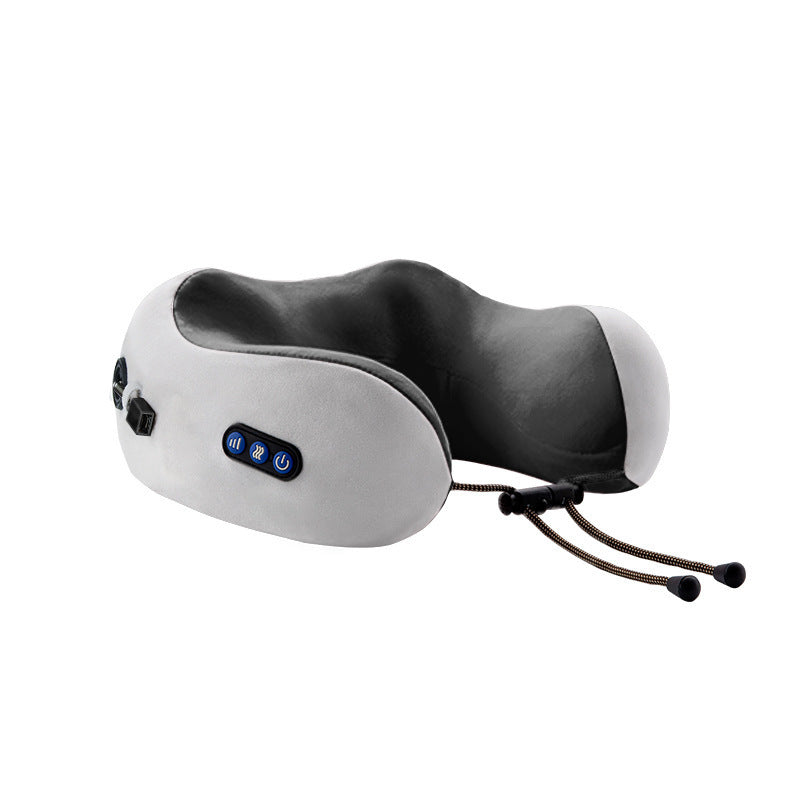 Portable neck massager - electric neck kneading & cervical spine massager with simulated human touch, heated neck & shoulder massager, u-shaped massage pillow