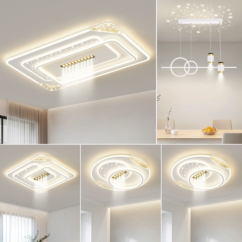 Zhongshan Lighting Living Room Ceiling Light Modern Simple Atmosphere 2024 New Lighting Whole House Package Combination