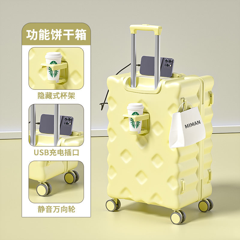 Large-capacity suitcase female 2024 new suitcase 20-inch boarding rod password leather case universal wheel parent-child