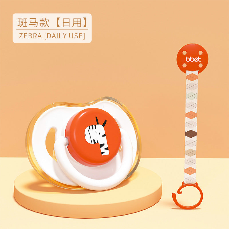 Pacifier soft silicone newborn baby comfort handy gadget sleep type artificial breast milk baby pacifier anti-drop chain
