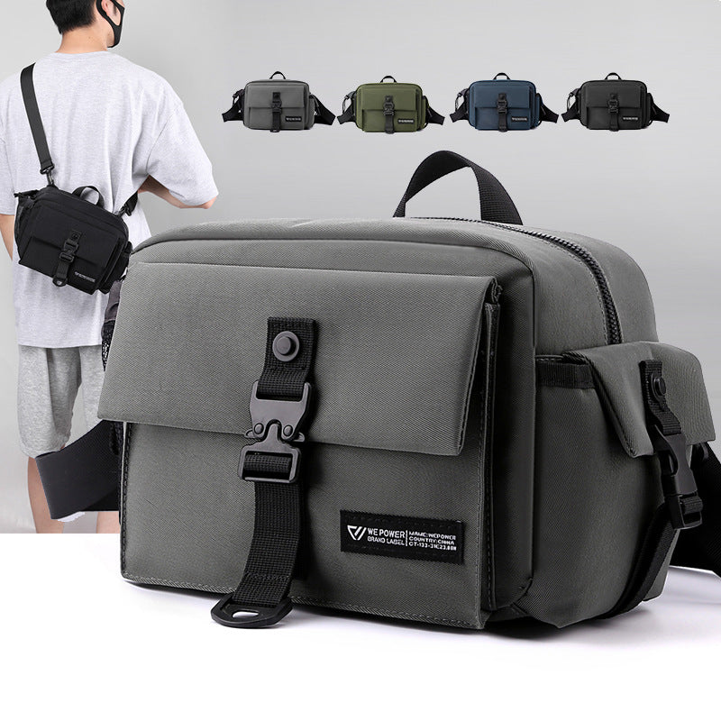 New Trend Men's Shoulder Crossbody Bag Large Capacity Outdoor Fanny Bag Multifunctional Casual Breast Bag Travel Backpack
