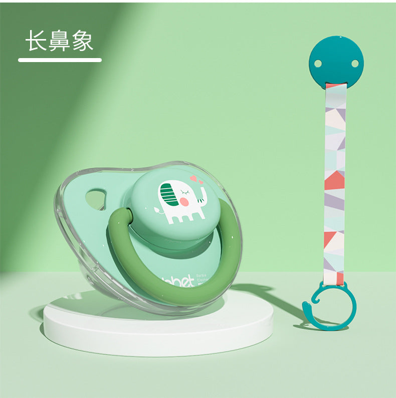 Pacifier soft silicone newborn baby comfort handy gadget sleep type artificial breast milk baby pacifier anti-drop chain
