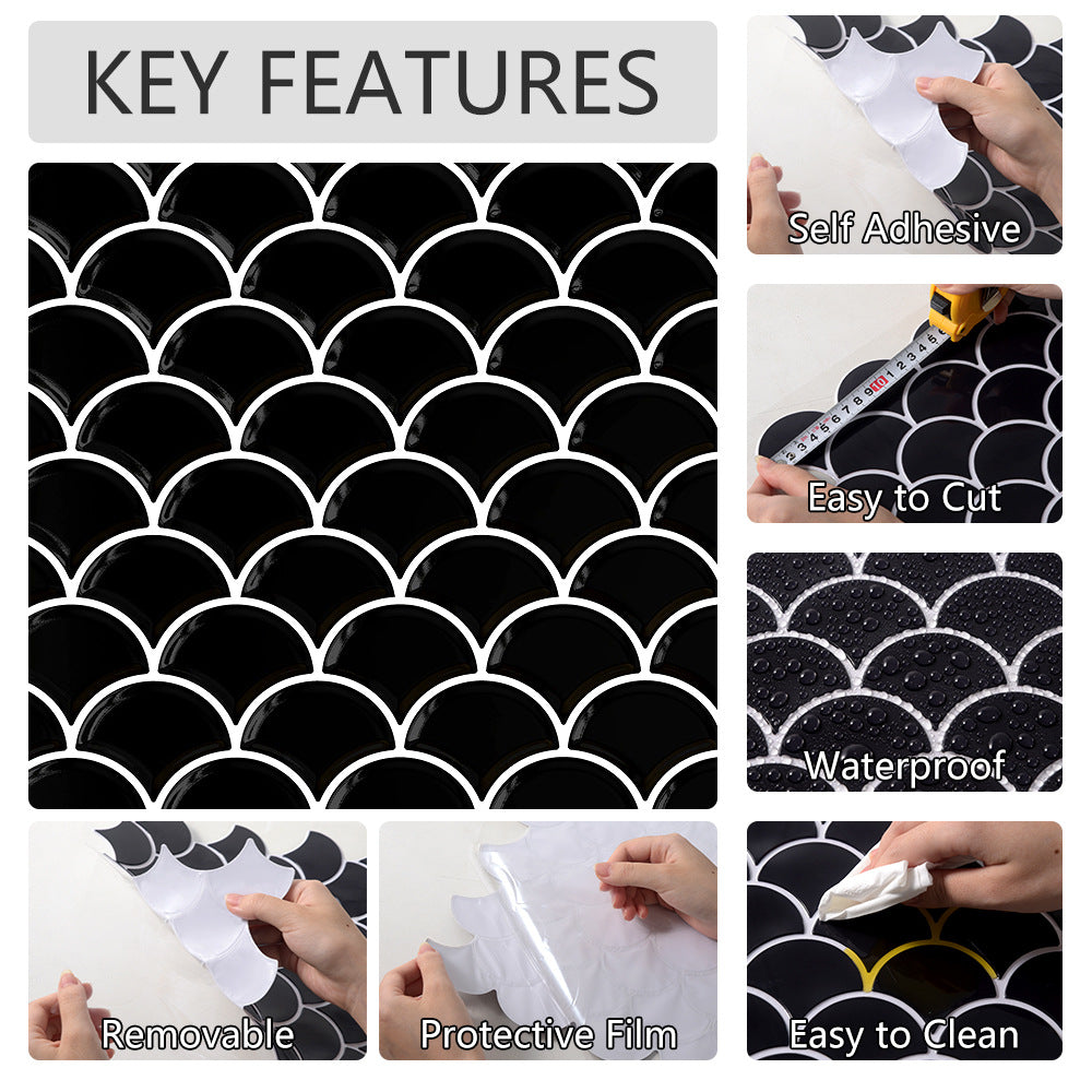 Cross-border 3D three-dimensional glue wall sticker kitchen bathroom background wall decoration renovation sticker waterproof and moisture-proof wholesale