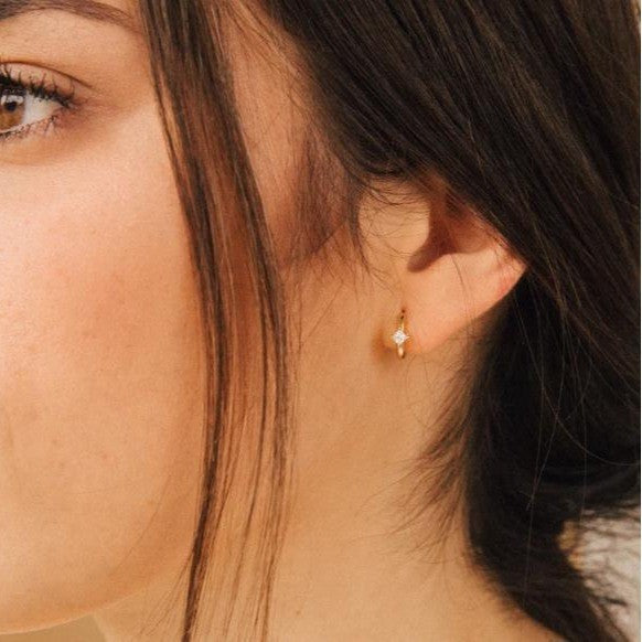 European and american cross-border new diamond-studded square zircon ear cuff, light luxury high-end fashion versatile earrings, women's ear hoop jewelry