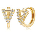 European and american jewelry: ear cuffs, diamond-studded small hoop earrings, stud earrings, and ear bone rings