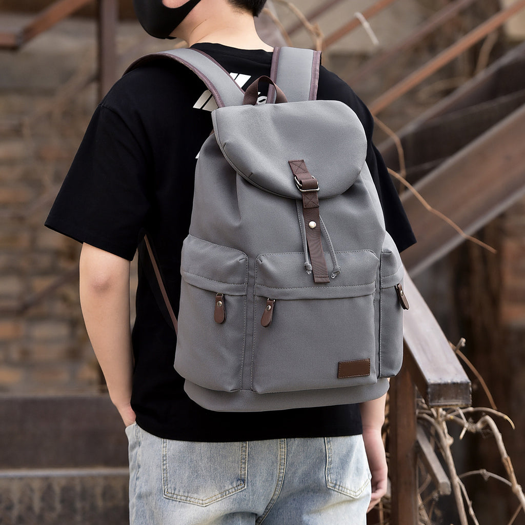 New retro backpack men's large-capacity travel and leisure student computer schoolbag junior high school college student female backpack