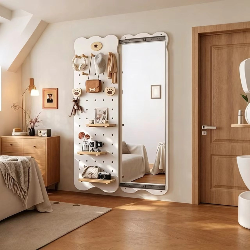 Bear hole board full-length mirror hidden push-pull full-length mirror for home can be closed invisible wall-mounted fitting mirror no