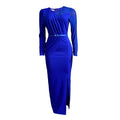 Amazon independent station mesh stitching pure colorfashionplus sizefashion slit dress cross-border long skirt dress
