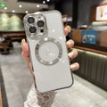 Electroplated magnetic iphone 17 pro max case with clear lens protector, full coverage drop-proof case for iphone 12/11