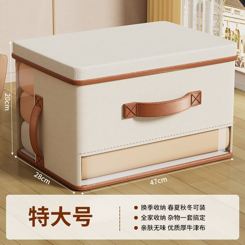 New Oxford cloth visual storage box, household wardrobe storage storage, large capacity flip cover storage, finishing box