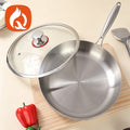 supply of 304 stainless steel frying pan for home wok three-layer steel uncoated non-stick pan low-smoke pan