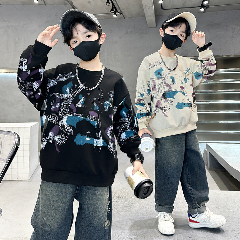 new arrival: boys' long-sleeve t-shirt for spring and autumn - stylish and casual sweatshirt for teenagers and young boys