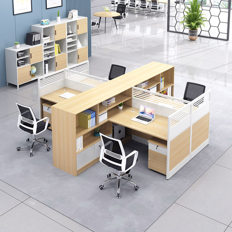 Saint li cai office desk and chair set with partition screen - office employee workstation computer desk