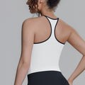 New arrival cross-border double-sided brocade pure color i-shaped beautiful back breathable tight vest sports running fitness yoga wear tops