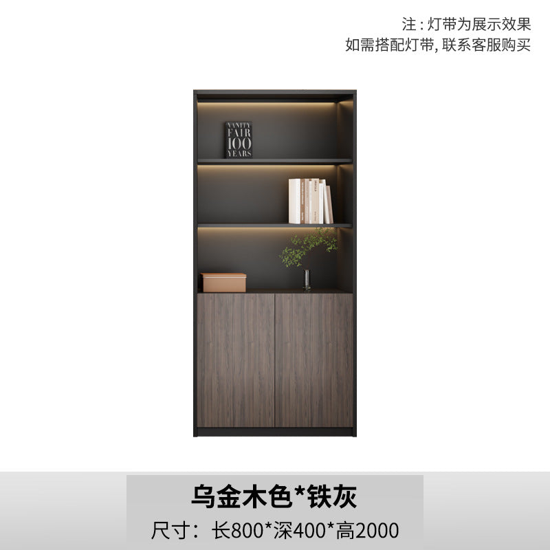 New chinoiserie office file cabinet wooden bookcase boss table background cabinet wall-mounted floor-standing five or six-door cabinetaccessible luxury